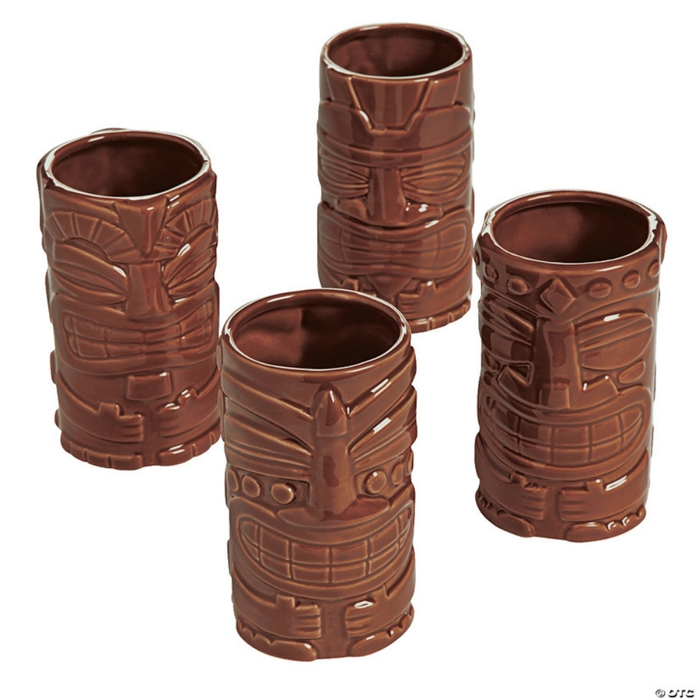 12 oz. Tiki Reusable Ceramic Tumblers - 4 Ct.